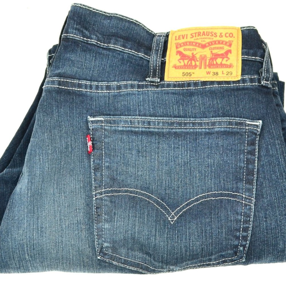 Levi's 505 Men's Size W38 L29 Blue Straight Fit Denim Jeans